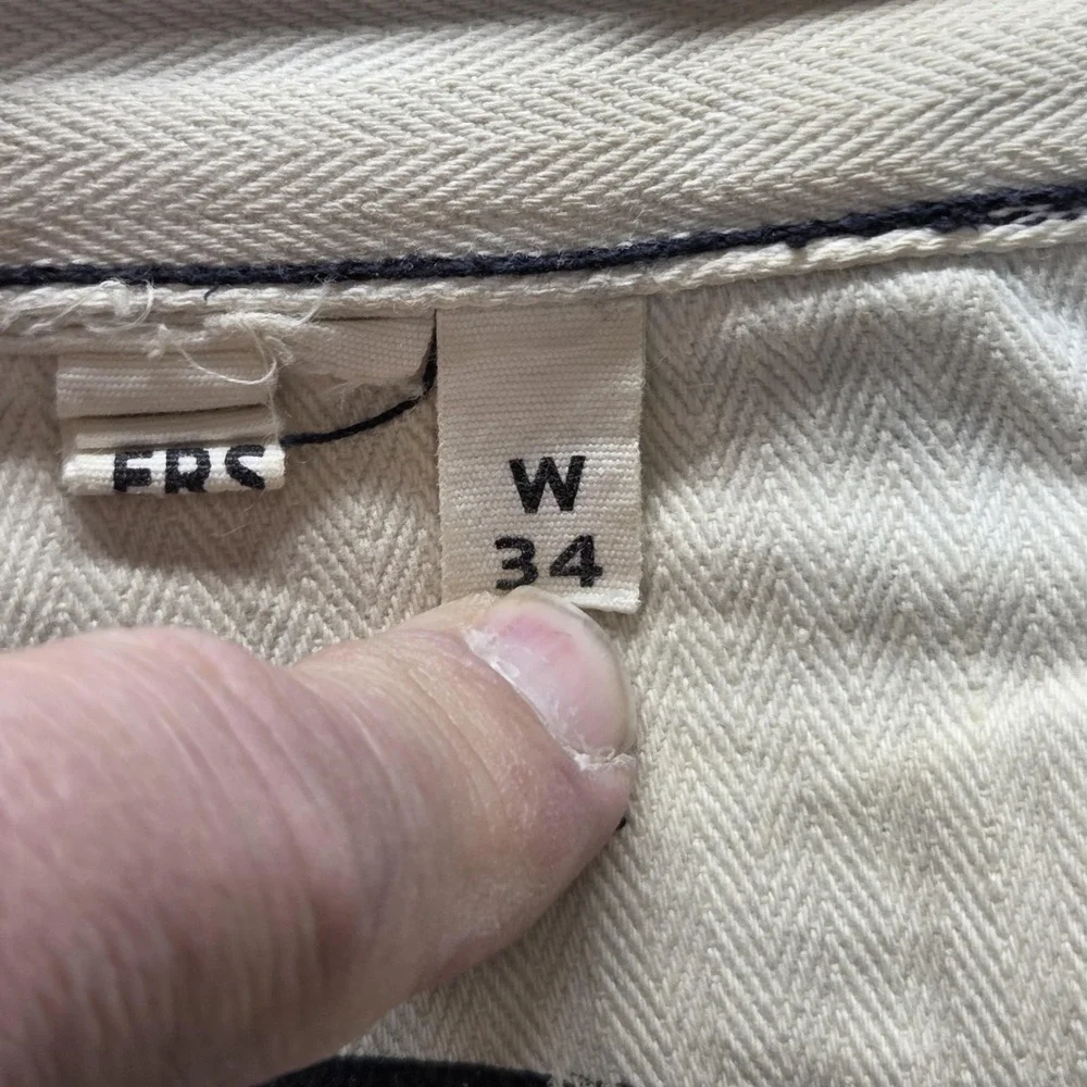 Denham Jeans Mens Blue Selvedge FRS Whiskers Honeycomb Thrashed Fits 34x27